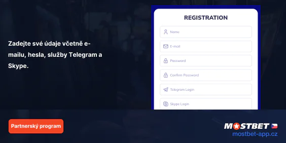 Vyplňte požadované informace – Partnerský program aplikace Mostbet