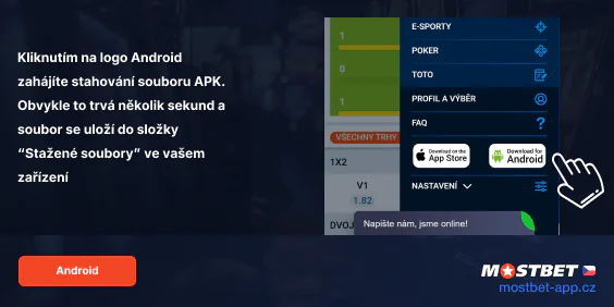Klikněte na tlačítko 'Android' - Mostbet Czechia