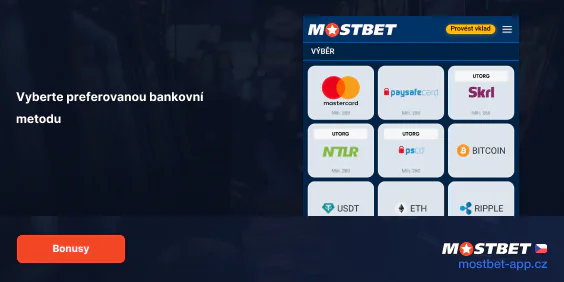 Vyberte si jednu z bankovních metod - Mostbet