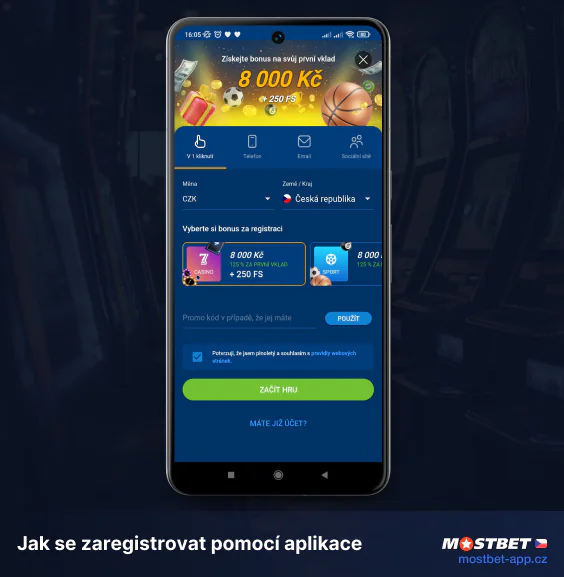 Jak se zaregistrovat na Mostbet pomocí aplikace