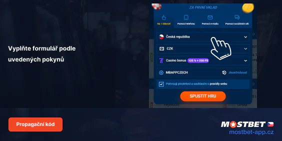 Vyplňte registrační formulář - Aplikace Mostbet
