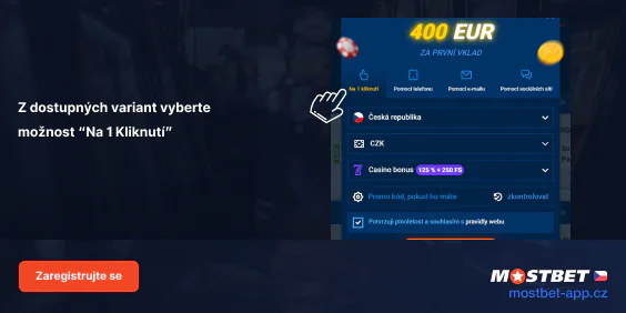 Zvolte 'Registrace jedním kliknutím' - Aplikace Mostbet