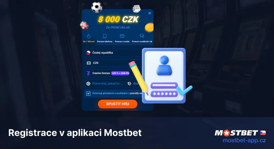 Registrace v aplikaci Mostbet pro hráče z Česka