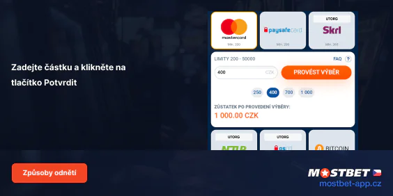 Vyplňte částku, kterou chcete vybrat – Mostbet