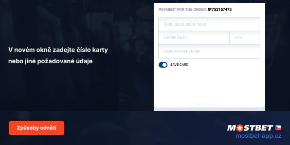 Vyplňte bankovní informace - Bankovní metody Mostbet