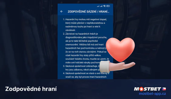 Zodpovědné hraní v aplikaci Mostbet